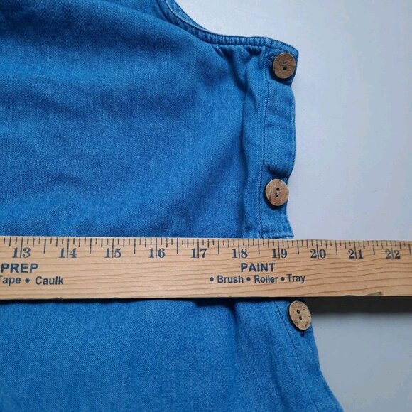 Vintage 90s J.G. Hook Midi Dress Womens Large Blue Denim Pinafore Jumper Modest - Picture 9 of 11